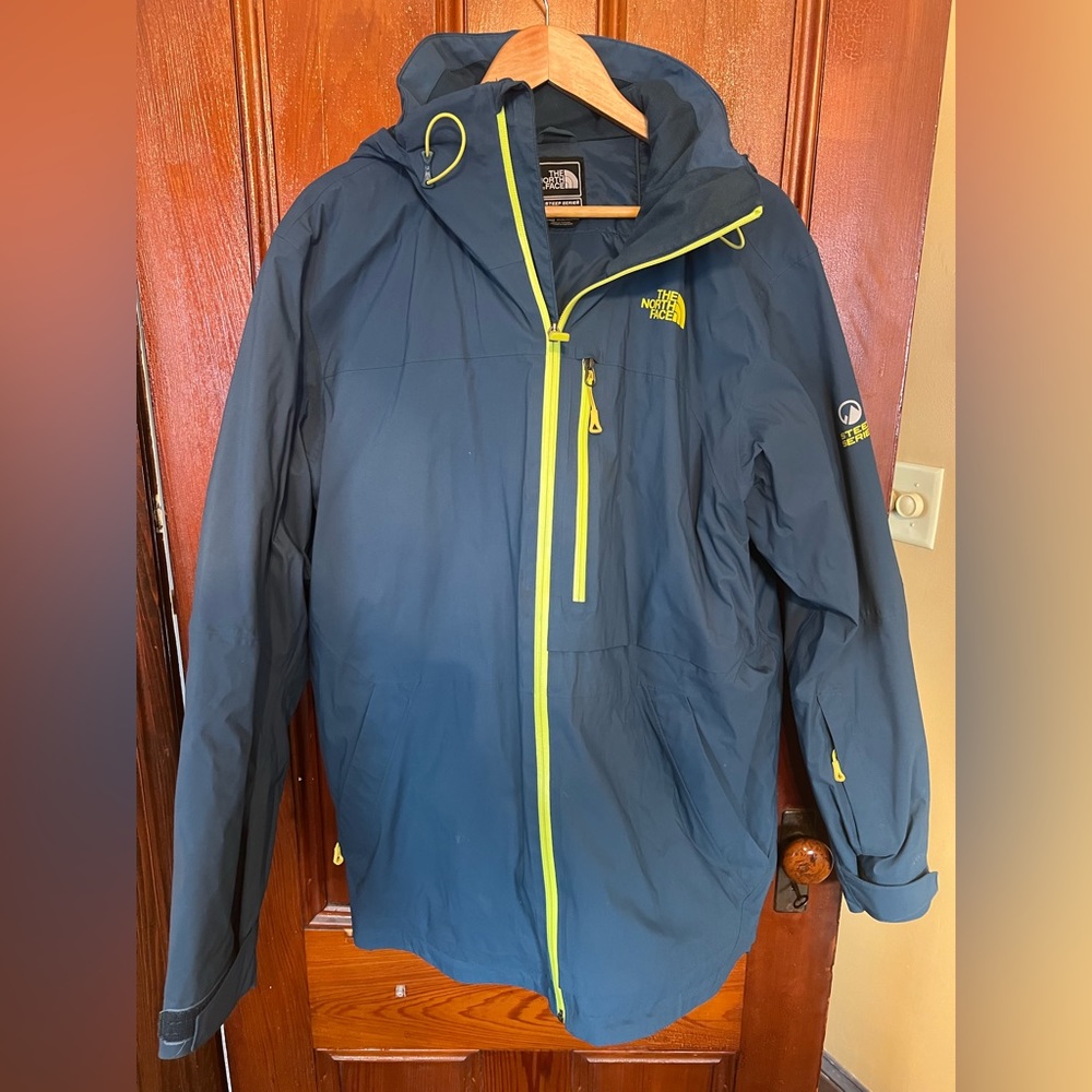 The North Face Men's Black Jacket with Yellow Accents